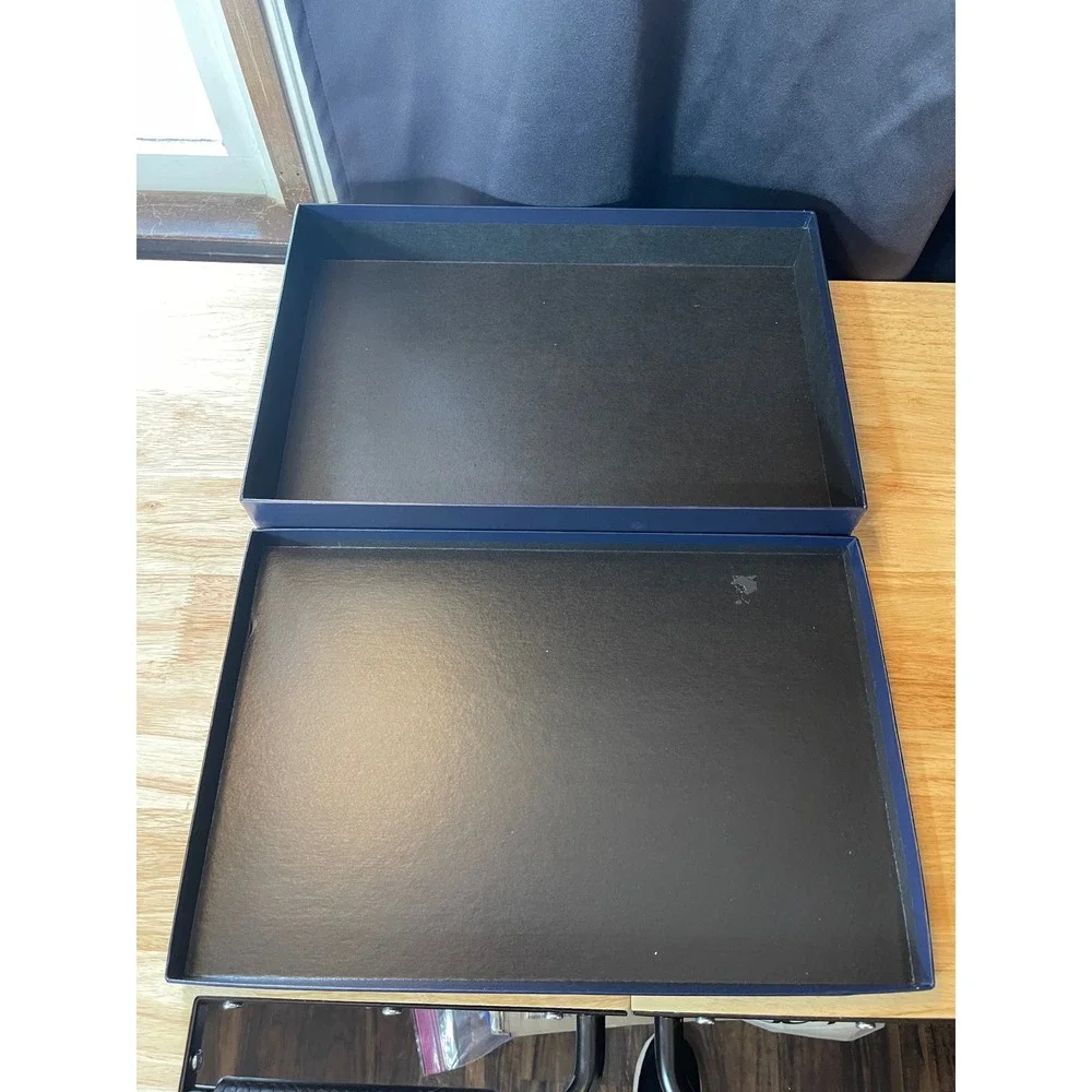 Ralph Lauren Navy Blue Gold Foil Logo Gift Box 17x12x2.5 Large‎ Storage Box